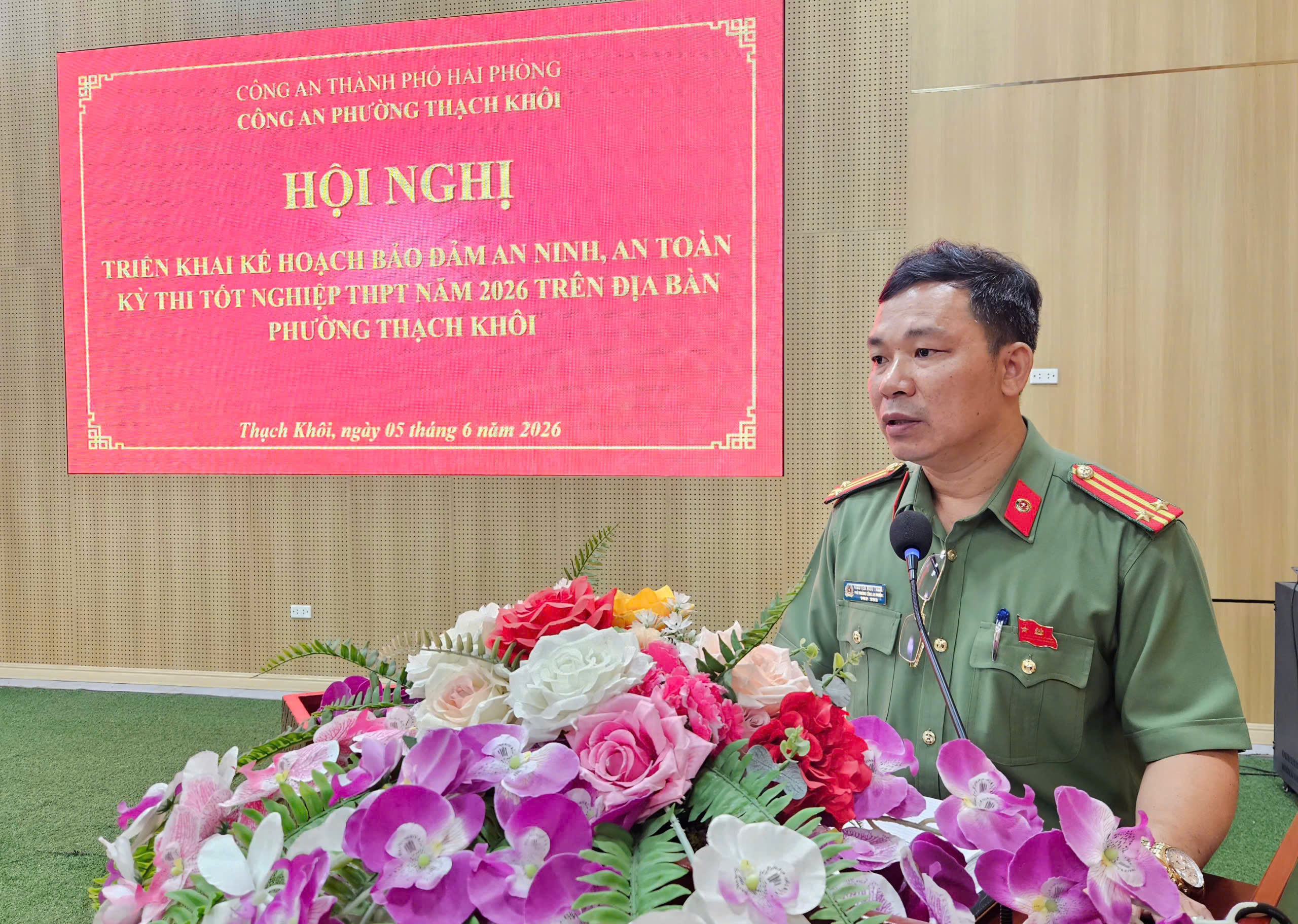 Công an phường Thạch Khôi triển khai Kế hoạch bảo đảm an ninh, an toàn Kỳ thi tốt nghiệp Trung học phổ thông năm 2026